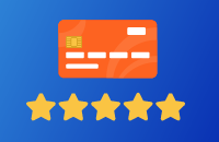 Credit card with five stars