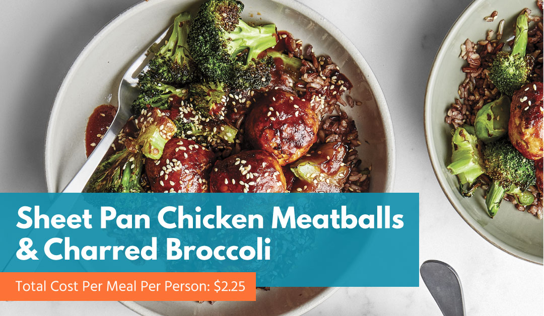 Sheet Pan Chicken Meatballs & Charred Broccoli 