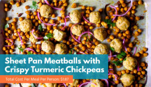Sheet Pan Meatballs with Crispy Turmeric Chickpeas