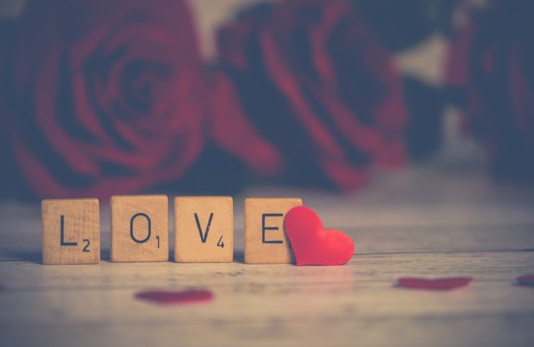 Letter blocks that spell LOVE