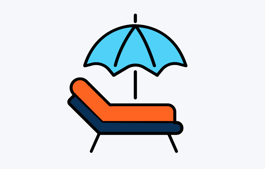 Lounge chair with umbrella